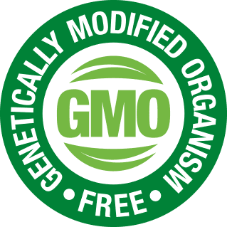 Non-GMO stamp — BloodPril® carries a clean, GMO-free label